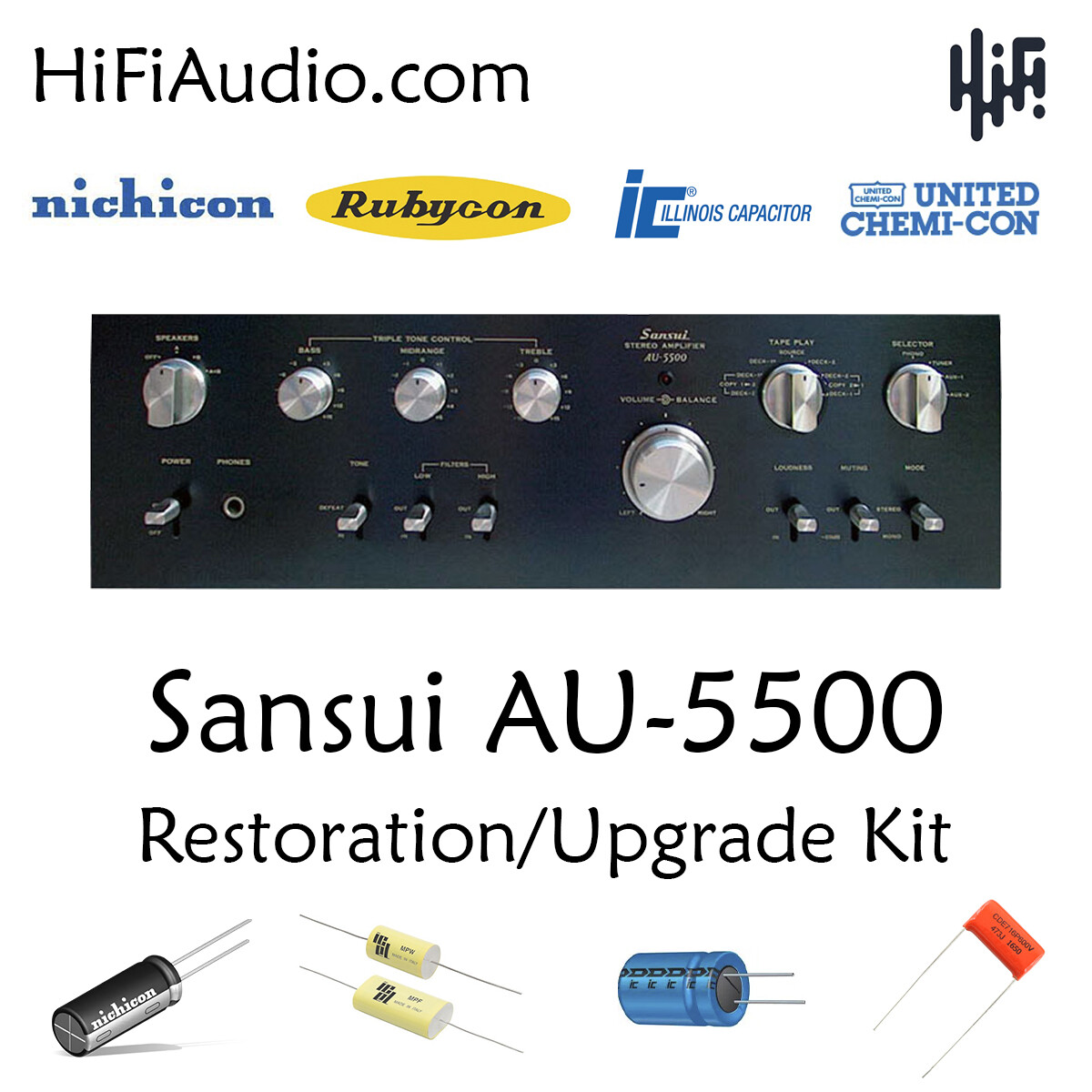 Sansui AU-5500 rebuild restoration recap service kit fix