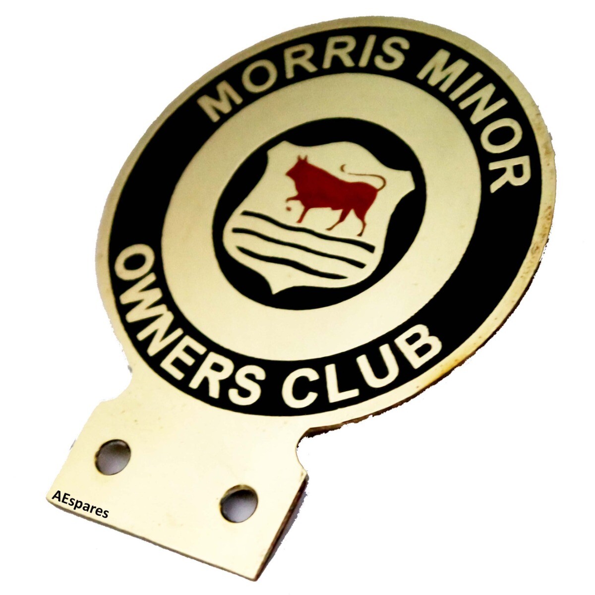 Vintage Morris Minor Owners Car Club Heavy Brass Enamel Front Grill Badge  