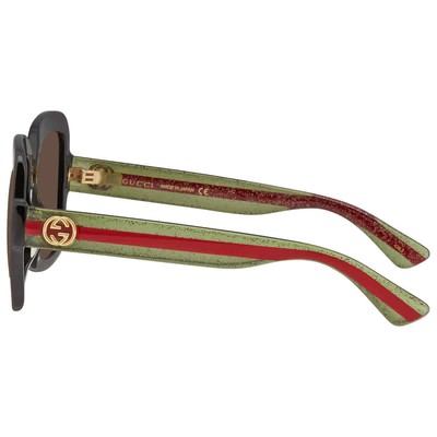 Pre-owned Gucci Brown Square Ladies Sunglasses Gg0036sn 002 54 Gg0036sn 002 54