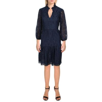 

Vince Camuto Женское темно-синее кружевное вечернее мини-платье с пышной юбкой  BHFO 4314, Navy