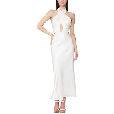 

Женское белое атласное платье миди без рукавов Bardot  BHFO 1629, Orchid white