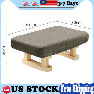 Wooden Footstool Seat Ottoman Footstool Sofa Small Bench for Bedroom Living Room