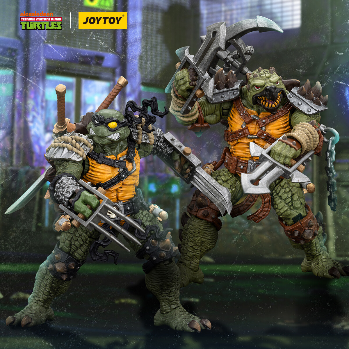 JOYTOY TMNT 1/18 Slash & Tokka Action figure Toy instock | eBay