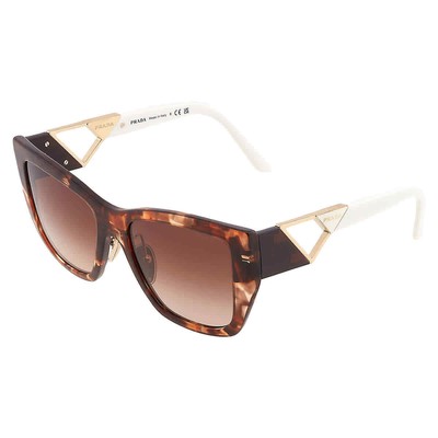 Pre-owned Prada Brown Gradient Square Ladies Sunglasses Pr 21ys 07r6s1 54 Pr 21ys 07r6s1