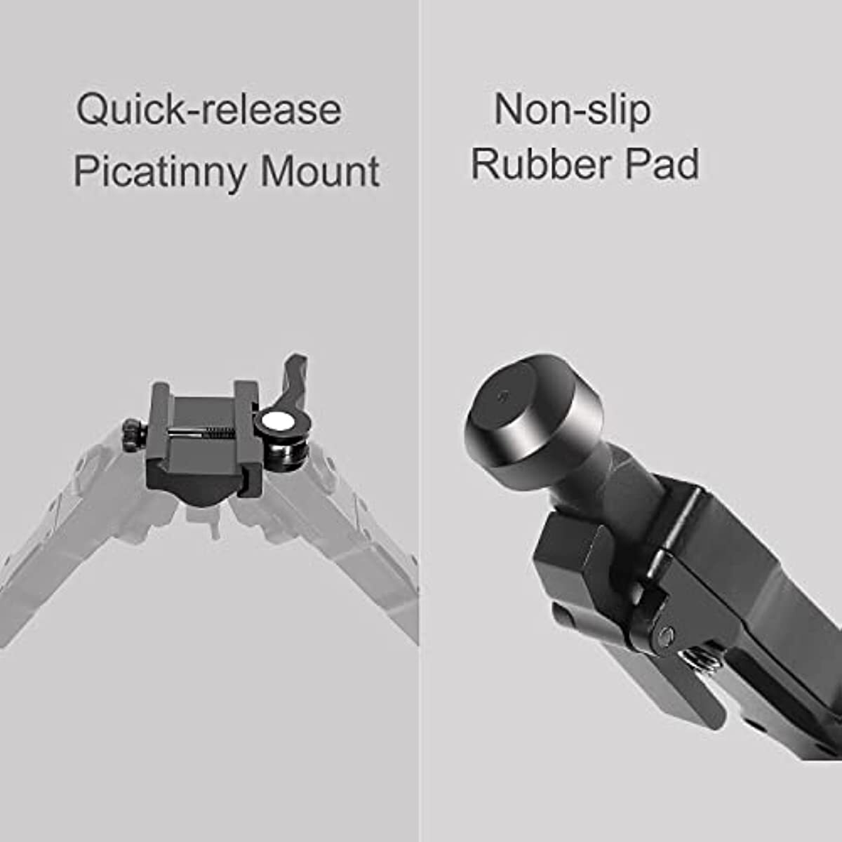 7.5"-9"Adjustable Hunting Bipod Quick Release Bipod Flat for 20mm Picatinny Rail