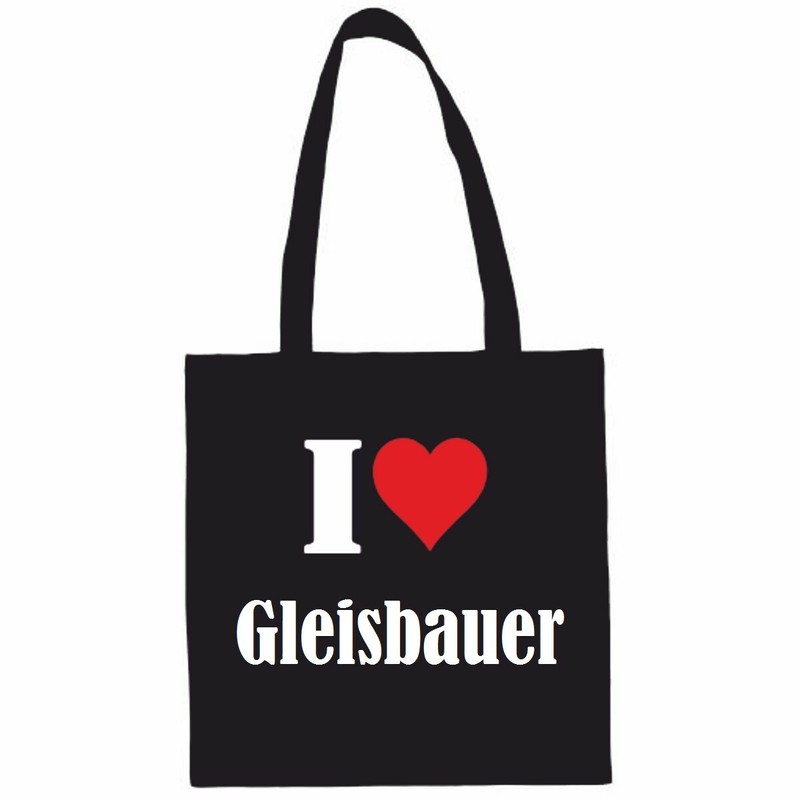 Tasche Beutel Baumwolltasche I Love Gleisbauer Schulbeutel Turnbeutel Rucksack