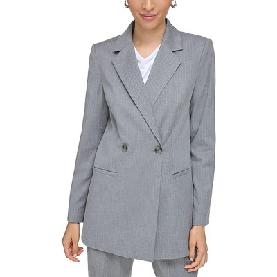 Женский двубортный блейзер с полосатыми подплечниками Calvin Klein BHFO 1485