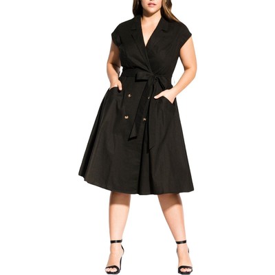 Женское повседневное платье миди из зеленой льняной смеси City Chic для дневного использования, размер плюс 20 L, BHFO 2117