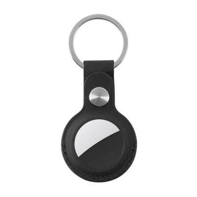 Crazy Horse Genuine Leather Airtag Case Cover Air Tag Keychain Keyring Key Ring
