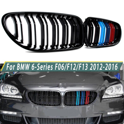 Gloss Black M-Color Kidney Grille Grill For BMW M6 F06 F12 F13 650i 640i 2012-17