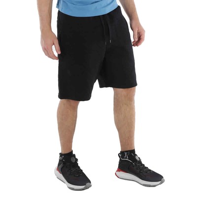 MOSCHINO MOSCHINO MEN'S BLACK ALLOVER LOGO DRAWSTRING SHORTS