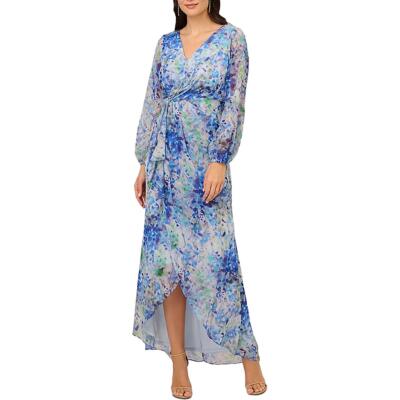 Adrianna Papell Женское шифоновое вечернее платье с металлическим отливом BHFO 2287