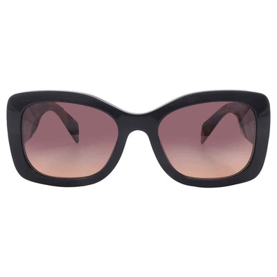 Pre-owned Prada Brown Gradient Butterfly Ladies Sunglasses Pr A08s 12o50c 56