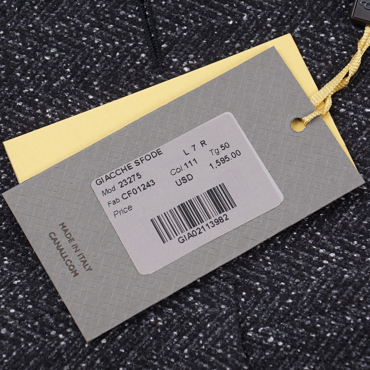 Pre-owned Canali 'kei' Soft Woven Herringbone Mélange Wool-silk Sport Coat 40r (eu 50) In Gray