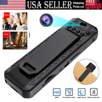 NEW 1080P HD 180° Mini Body Camera Audio Video Recorder DVR Night Worn Cam  -