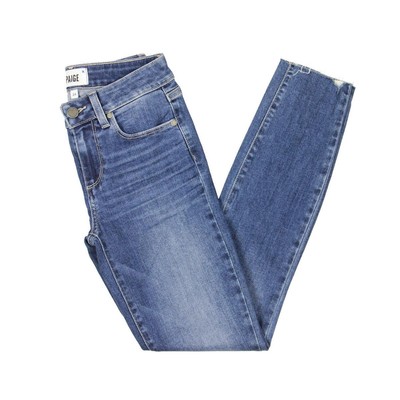 

Женские синие джинсовые джинсы Paige с необработанным краем и низкой посадкой до щиколотки  BHFO 7085, Queenie, 4257F50