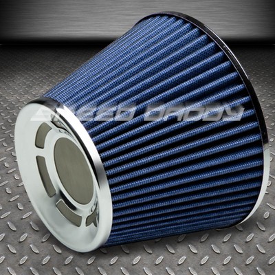 3COLD/SHORT RAM СИНИЙ ВОЗДУХОЗАБОРНИК С КОНИЧЕСКОЙ СЕТКОЙ ИЗ ХЛОПЧАТОБУМАЖНОЙ МАРЛИ, РЕЗИНОВЫЙ ФИЛЬТР + ЗАЖИМ