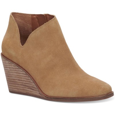 Lucky Brand Womens Melendi Tan Suede Ankle Boots Shoes 6 Medium (B,M) BHFO 0059