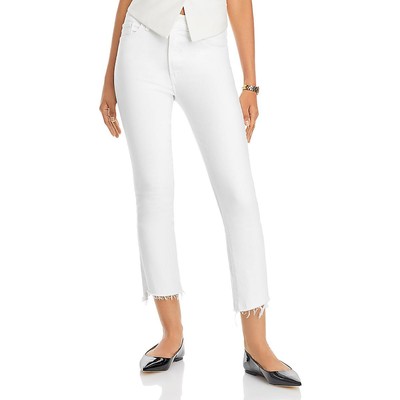 Mother Womens The Insider Ivory Frayed Hem Denim Cropped Pants 27 BHFO 2077