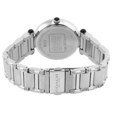 Pre-owned Coach Cary Quartz Crystal Silver Dial Ladies Watch 14503834