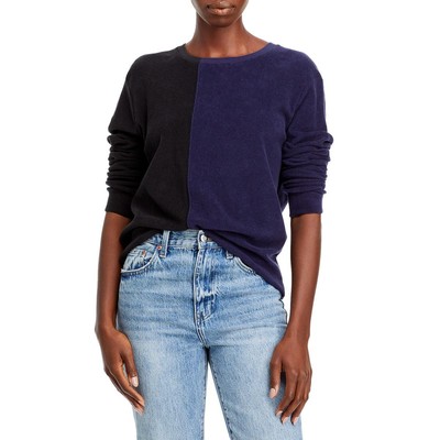

Goldie Womens Blue Cotton Crewneck S Sweatshirt Loungewear  BHFO 0312, Black/navy