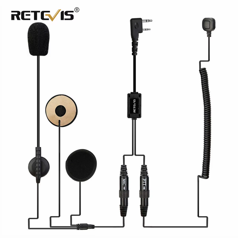 EHK010 Radio Accessories Motorcycle Helmet Headset 2Pin Finger PTT Dual Speakers