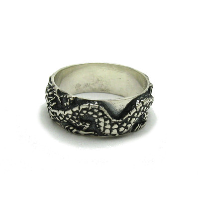 Stylish Sterling Silver Ring Dragon Band Hallmarked Solid 925 Handmade Empress
