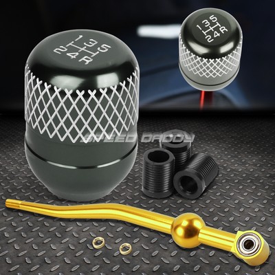 ЗОЛОТИСТЫЙ АЛЮМИНИЕВЫЙ РЫЧАГ ПЕРЕКЛЮЧЕНИЯ ПЕРЕДАЧ С ДВОЙНЫМ ИЗГИБОМ И СЕРОЙ 5-СТУПЕНЧАТОЙ СЕТЧАТОЙ РУЧКОЙ ДЛЯ EK/ EJ/ EG/DC