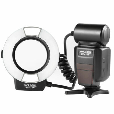 K&F Concept KF-150 i-TTL Macro Ring Flash Light Speedlite + 6 Adapters for Nikon
