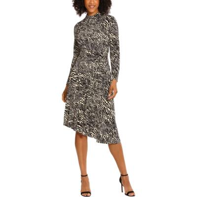 Женское платье Maggy London из матового джерси с имитацией шеи и расклешенным вырезом на талии BHFO 4206