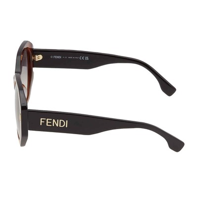 Pre-owned Fendi Gradient Smoke Geometric Ladies Sunglasses Fe40045i 53b 54 Fe40045i 53b 54 In Gray