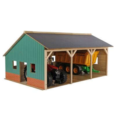 1/16 Farm Machinery 3 Bay Shed Equipment Barn Implement Building Storage 610340