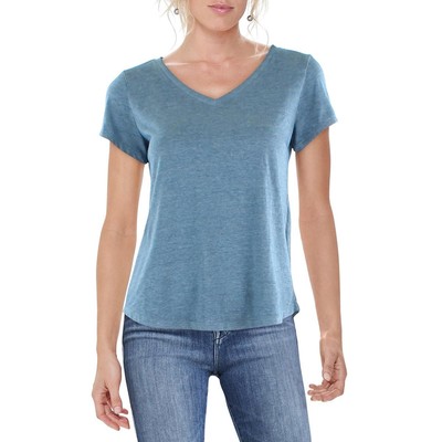 

Женская синяя футболка с принтом Style - Co. и V-образным вырезом Top Petites  BHFO 3732, Heather blue