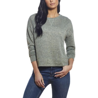 Защищенная от непогоды винтажная женская зеленая футболка Slub Crewneck Tee Top XS BHFO 0479