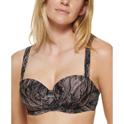 Женский черный купальник-бикини на косточках с принтом Calvin Klein M BHFO 5433