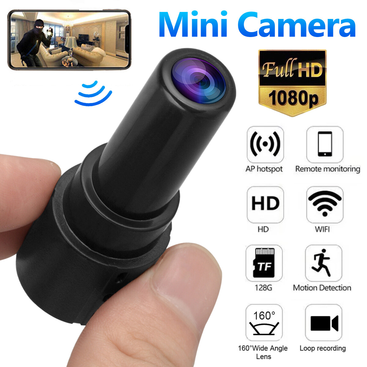Home Hd-1080p Night Vision Spy Camera Hidden Wifi Security Cam Ip Mini