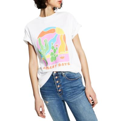 

Junk Food Womens Desert Days Хлопковая футболка с рисунком Топ для юниоров BHFO 0576, Белый