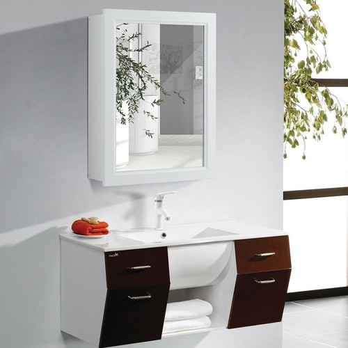 Wall Mounted Adjustable Medicine Storage Mirror Mosaic Cabinet