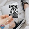 (3 Pcs) Stupid People Keep Me Employed Sticker – Funny Handcuff Police Humor Vinyl Decal Waterproof for Laptop, Hard Hat, Toolbox, Tumbler, Car – Gift for Officers, Coworkers – 3 Inch