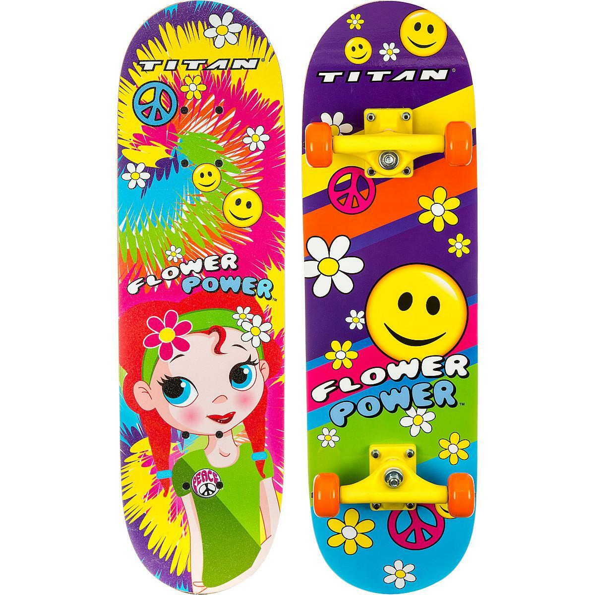 Titan Flower Power Princess Girls' Complete Skateboard