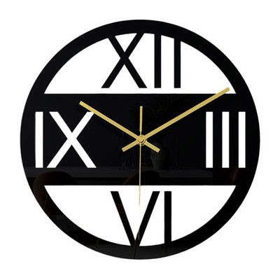 Horloge Murale Acrylique Noir Anti-Tic sophistiquée Parfait Ajout à la Décora