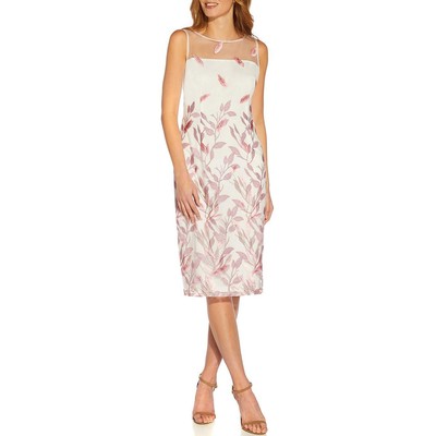 

Adrianna Papell Женское вечернее платье-футляр миди с вышивкой BHFO 1845, Pink multi