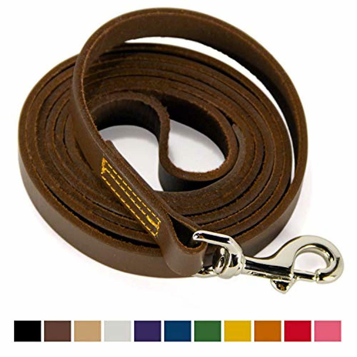 logical leather dog leash