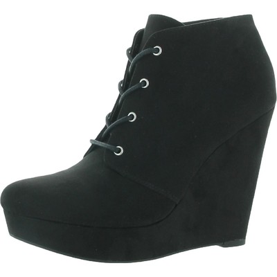 

Женские черные ботинки на танкетке GBG Los Angeles Aheela 8,5, средние (B,M) BHFO 5803, Black fabric