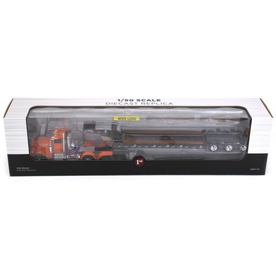 First Gear 1/50 Orange Peterbilt 367 Day Cab Truck Talbert 55SA Lowboy 50-3475