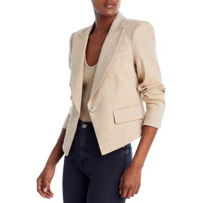 Veronica Beard Womens Beige Linen Blend Office One-Button Blazer 0 BHFO 2685