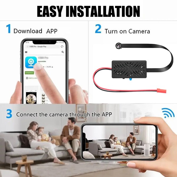 1080P HD Wireless WIFI Camera Hidden Nanny Security Spy DIY Pinhole DVR Cam New - Image 15