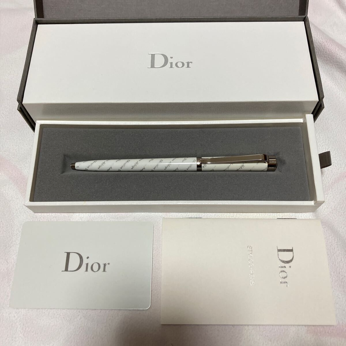 Christian Dior ボールペン Christian Dior Logo Ballpoint Pen - Shiny Chrome (Excellent