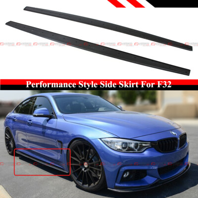 For 14-20 BMW F32 F33 F36 4 Series M Sport Black Side Skirt Extension Splitter 