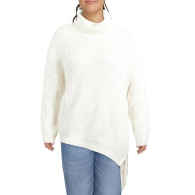 

Женский асимметричный свитер с высоким воротником цвета слоновой кости Vince Camuto Plus  BHFO 3462, Antique white